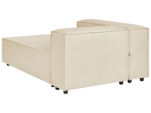 Divano moderno ad angolo modulare a 3 posti in lino con ottomana Beige Aprica - Foto 8 di 12