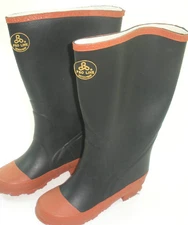 Proline 121B-4 Boys Black Rubber Knee Boots Size 4