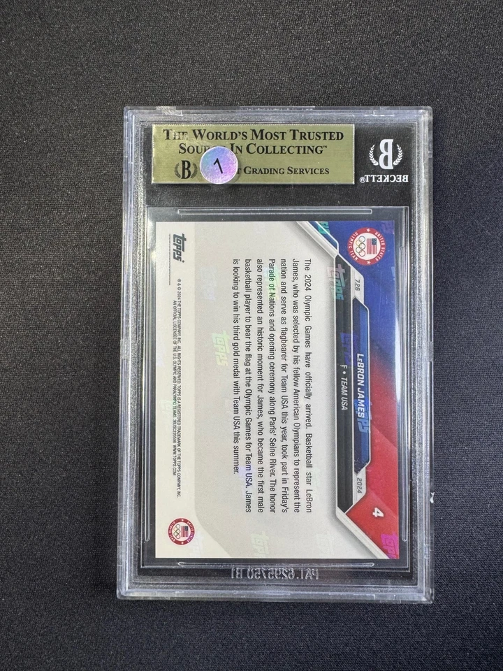 2024 Topps Now Lebron James Juegos Olímpicos EE. UU. Baloncesto #4 BGS 9,5 GEMA COMO NUEVO Foto 2 de 2