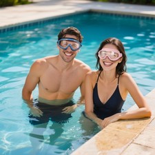New Adult Wide View Clear View Swimming Goggles,Anti-Fog UV No Leak Pool Goggles