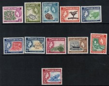 1957 Pitcairn Islands Scott 20-30 Mint MH QE2 Definitives