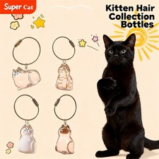 6PC Cat hair storage box pendant cat hair storage capsule keychain commemorative