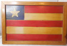 Handmade Wood 1 Star Rustic Primitive American Flag Farmhouse Home Decor 18x12