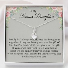 To My Bonus Daughter Necklace, Stepdaughter Gift, Bonus Daughter Birthday Gift