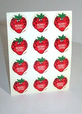 Vintage Trend Scratch and Sniff Strawberry Stinky Sticker Glossy Sheet 1980's