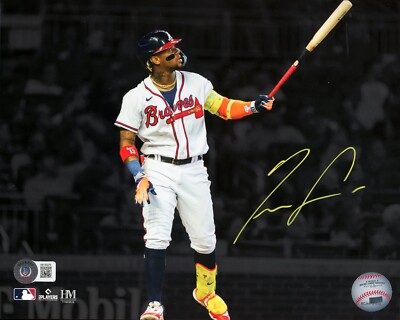 Ronald Acuna Jr. Atlanta Braves Signed 40/70 Club Spotlight 16x20