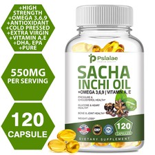 Capsules d'huile de Sacha Inchi 500 mg - cerveau, peau, santé des articulatio...