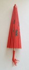 Chinese Umbrella 32" MINT Red FLORAL Nylon & Wood Pretty Fun Design — photo 4