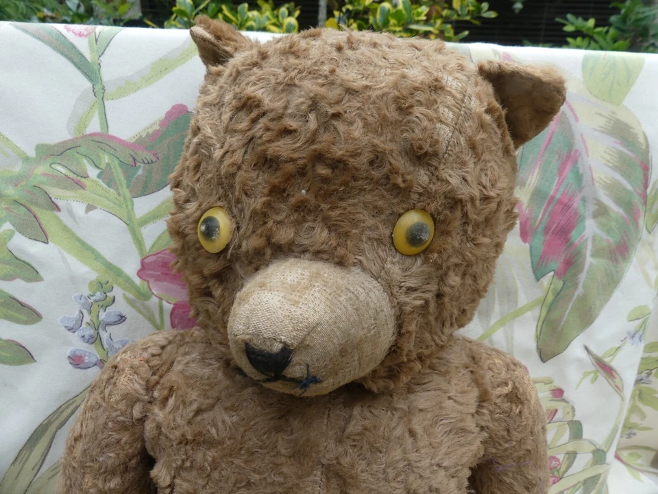 OURS ancien , Rembourrage paille, vers 1930, Teddy Bear 57 cm Steiff , Martin? - Photo 2/4