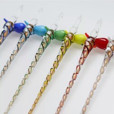1piece Retro Glass Signature Pen Glitter Screw Thread Crystal Dip Pen Set Gift