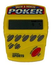 Radica Electronic Handheld Video Game Pocket Poker Draw And Deuces Yellow 3414