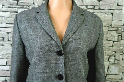 TALBOTS DAMEN REINE WOLLE TWEED FEST BUSINESS BLAZER JACKE GRAU  M NEU 199 USD