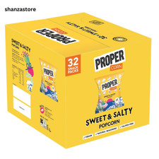 PROPERCORN Sweet & Salty Popcorn, Natural Sea Salt and Demerara 14g, Box of 32