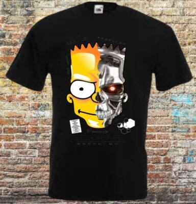 MAN & WOMAN - T-SHIRT - PRINT - SHIRT - BART - SIMPSONS - TERMINATOR