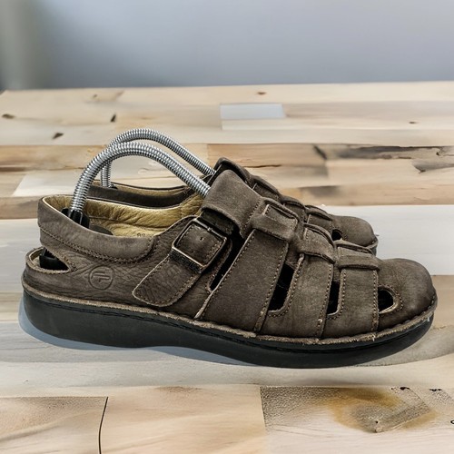 Birkenstock Footprints Madeira Brown Leather Fisherman Sandals 41 Mens 8.5  L 11 | eBay