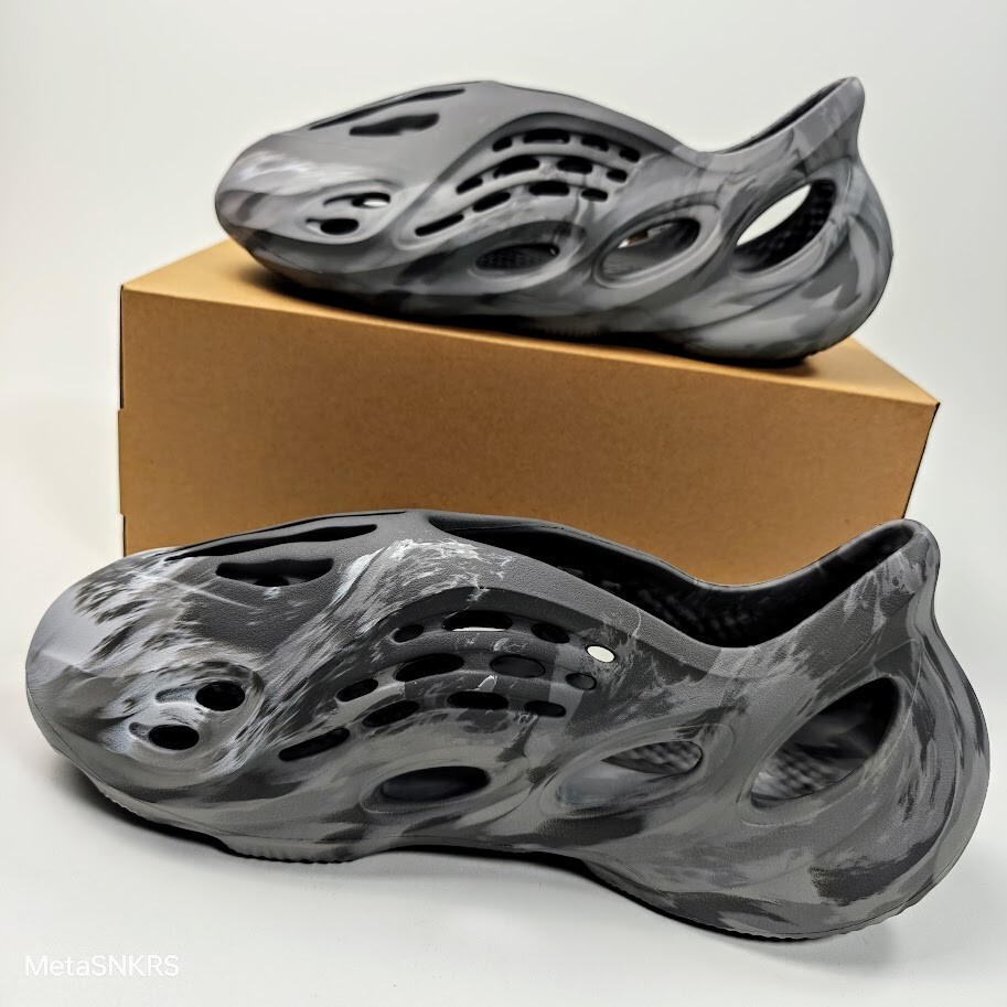 Adidas US 12 Men's Antoca Grey Blue MX Granite Marbled Yeezy Foam RNR IE4931 New thumbnail 11