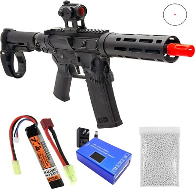 AEG Airsoft Rifle Sharps Bros JACK w/ Folding Stock + Red Dot, Battery Kit & BBs