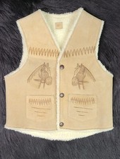 Vintage Kids Sherpa Horse Snap Up Vest 10