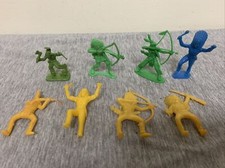 Vintage Plastic Indian Warrior Soldier Figures Lot Hong Kong