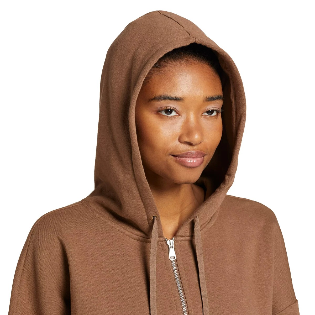 DSG Women's Longline Hoodie XS Rich Soil/Brown Full Zip Long