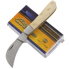 Rite Edge Pruning Hawkbill Gardening Folding Pocket Knife Smooth Bone Handle