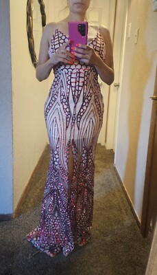sequin Dress Embellished S Fashion Nova Nude Pink | eBay