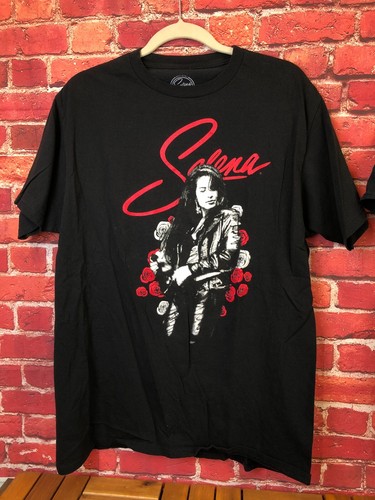Vintage PAIR SELENA QUINTANILLA T-SHIRTS ROSES & PENTAGRAM SLAYER Cotton Size L - Picture 2 of 12