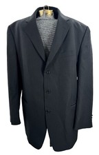 Calvin Klein Mens 46 L Black 3 Button 100 Wool Blazer Sports Jacket