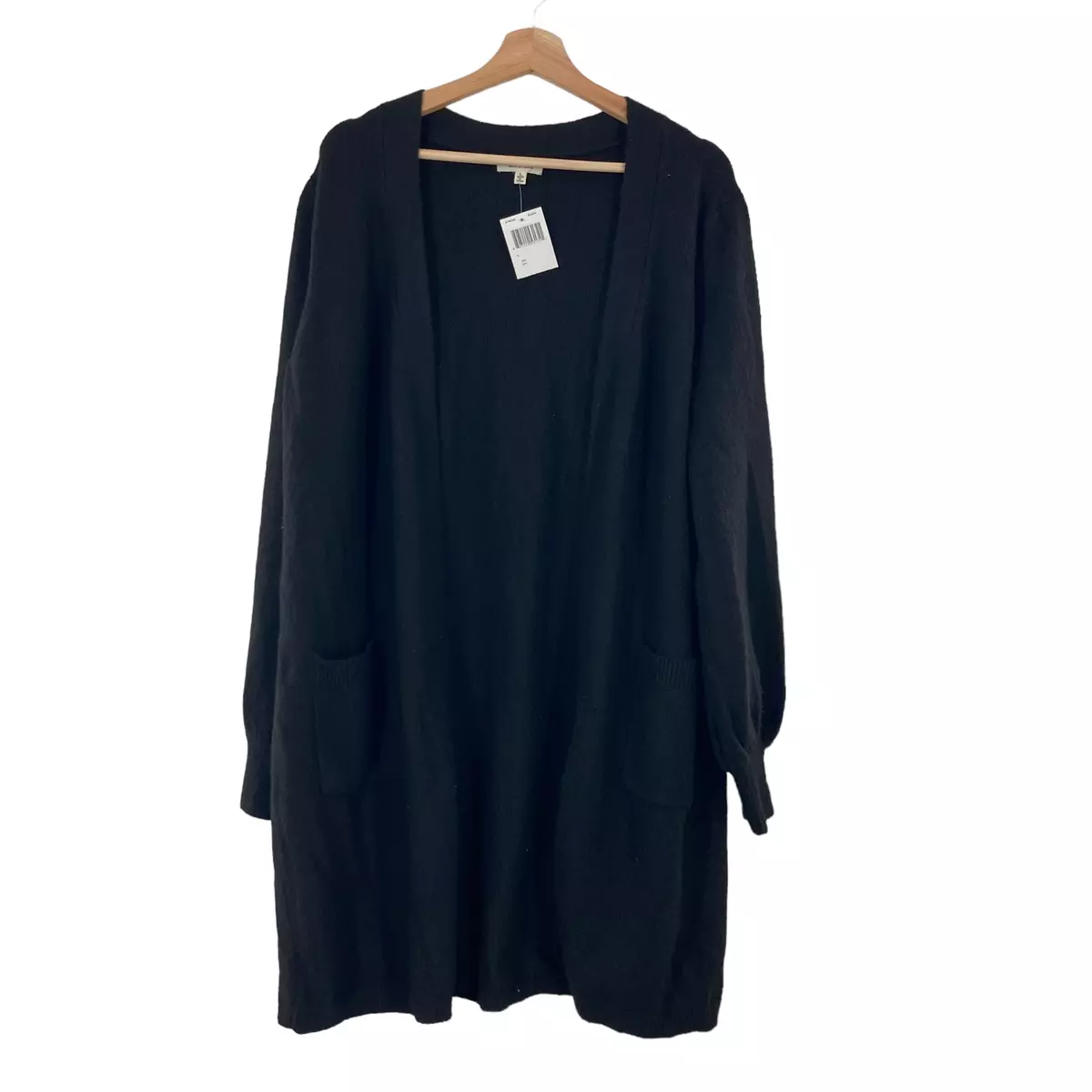 Max Studio Nordstrom Longline Cardigan Sweater Pockets in Black