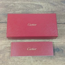 Cartier Box and Card Set Jewelry Watch Gift Packaging Red Gold Logo
