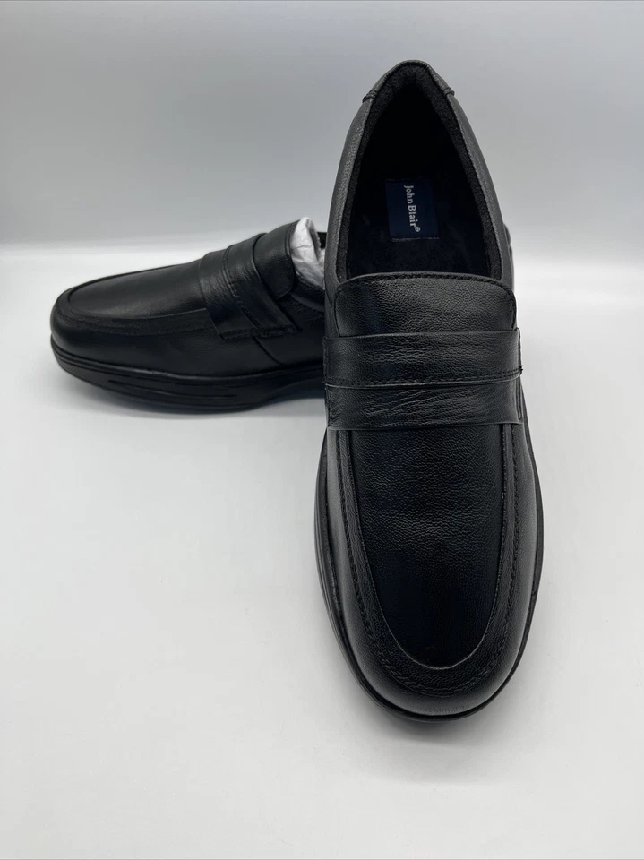 Zapatos Mocasines John Blair Para Hombre Cuero de Cabra Negro Sin Cordones 🌺 Talla 11M NUEVO Foto 4 de 4