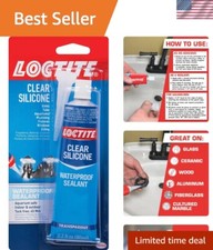 Clear Silicone Sealant, 2.7 fl oz, 6 Pack - 100 Waterproof Sealant for Glass...