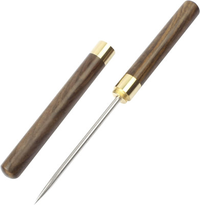 Stainless Steel Ice Pick, 9 Inch Pick Tool with Safety Cover, Non-Slip Wooden Ha