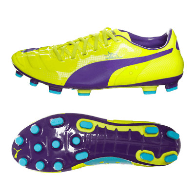 Puma evoPower 2 AG Gelb Lila Fussballschuhe Fußball Kunstrasen Rasen Neu