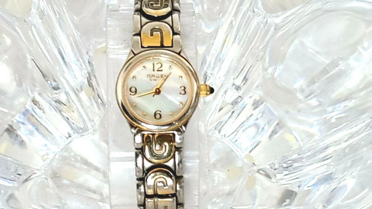 Vintage Gruen Swiss Mother Of Peal Dial GSL034 Quartz Womens 