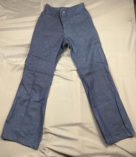 Vintage Seafarer Jeans Mens 28x32 Blue Bell Bottom Flare Navy Dungaree Talon Zip