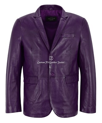 Herren Sport Blazer klassische Passform italienisch weiches Lammfell Leder Milano Blazer Mantel