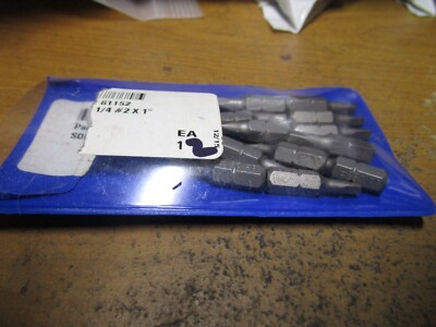 #2 Square Recess/Robertson 1/4''Hex 1''OAL Rock River  Insert Bit QTY 12
