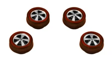 4 Brightvision Redline Wheels - 4 Small Deep Dish Dull Chrome Style