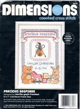"Precious Keepsake"  1992 Dimensions Counted Cross Stitch Kit  6630 Repackaged