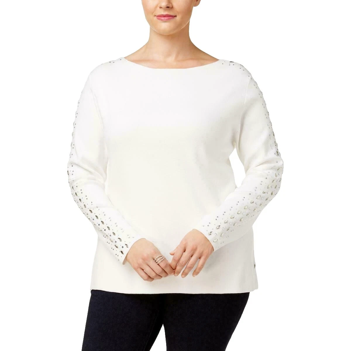 Viscosa INC International Concepts Mujer Suéteres para mujer blanca