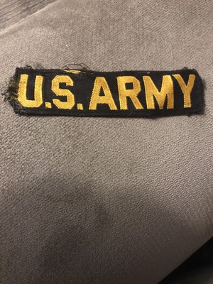 Vietnam War Us Army Black Gold Yellow Uniform Name Tape Tag Tab