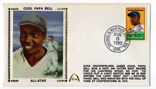 Cool Papa Bell All-Star Gateway Silk First Day Cover Aug 6, 1983 Jackie Robinson