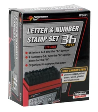 WILMAR TOOLS 36 PIECE 1/8" LETTER AND NUMBER STAMPS PERFORMANCE TOOL W5421