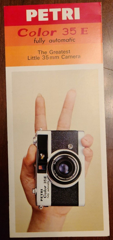 1970s VINTAGE Petri COLOR 35E 35mm Camera Sales Brochure NEW