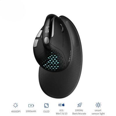 M618XSD Seeker Ergonomic Vertical Mouse with OLED Screen 4000DPI Rechargeable