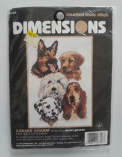 Dimensions  6726 Canine Charm Counted Cross Stitch Kit Unopened