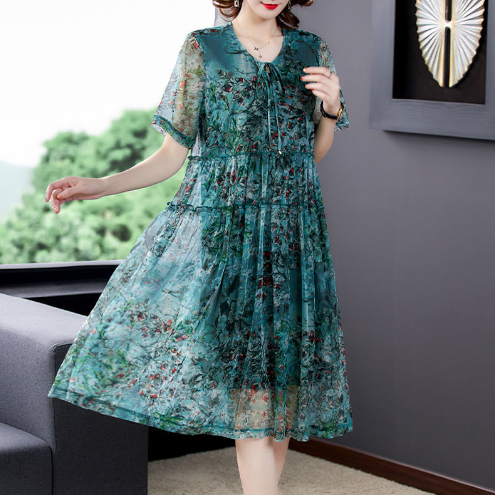 blue dress for baby girl Cute A line dress short sleeve dress summer dress 038 – PreppyDress main image 0