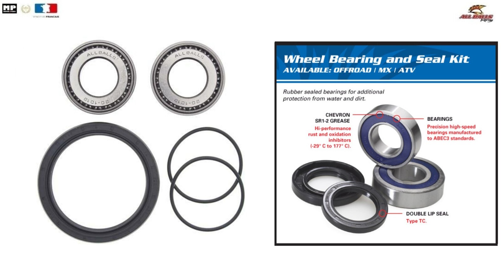Roulement roue avant défectueux sur Polaris Magnum 500 ? Kit de remplacement All Balls avec spy