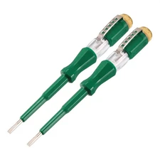 2 x Voltage Test Screwdriver 100-500V Slot Neon Tube Tester Electroprobe Green